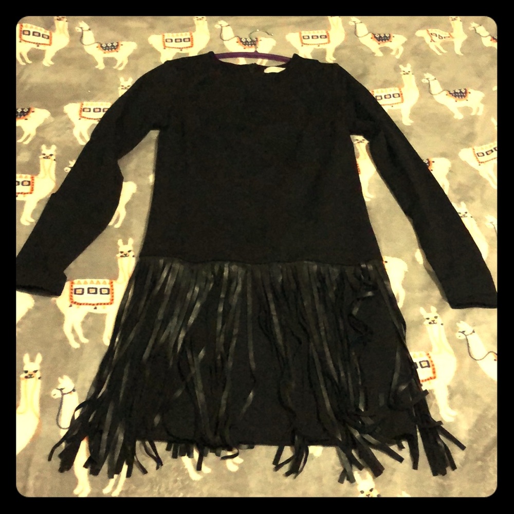 Amanda Uprichard Black Fringe Dress